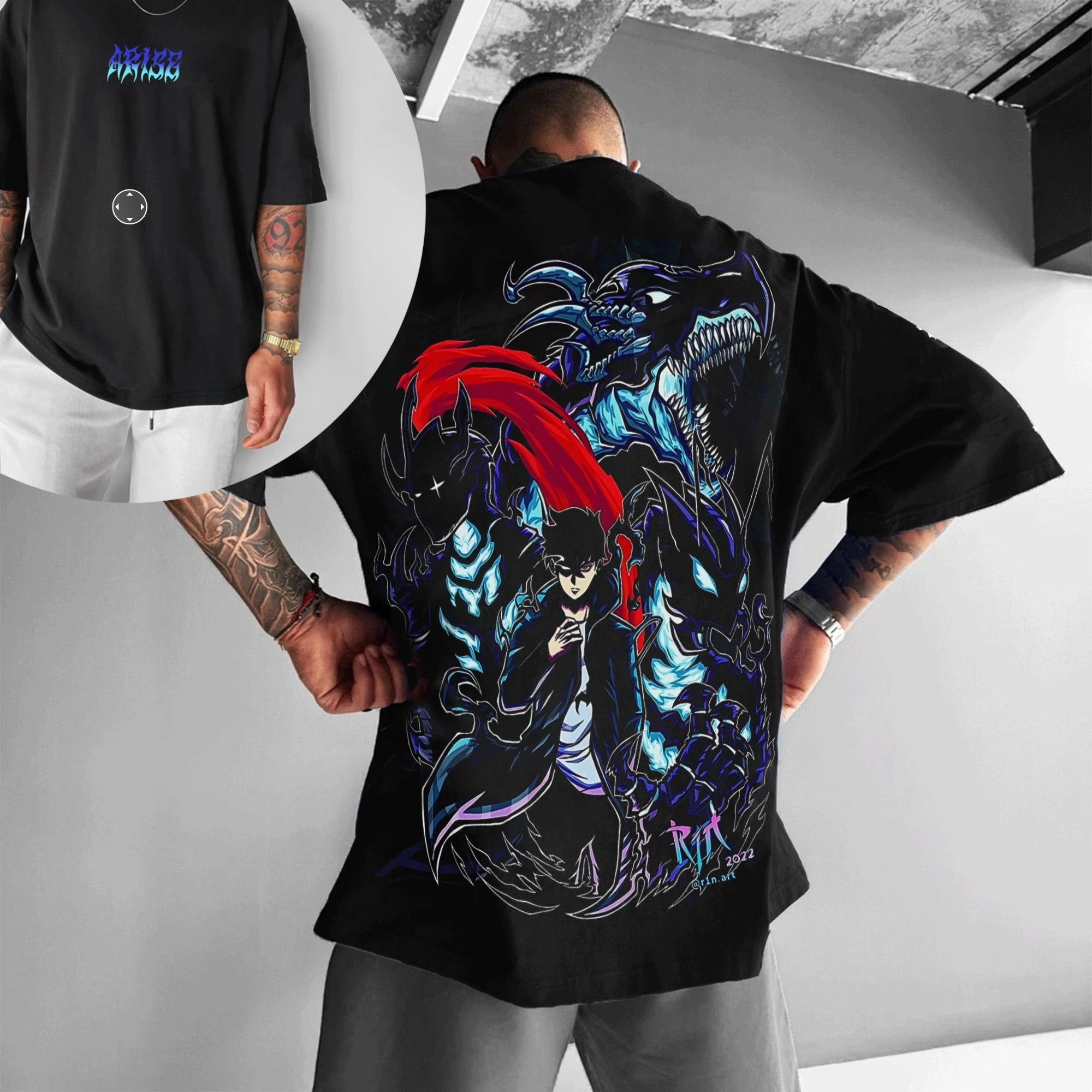 Solo Leveling Hot Blood Anime Print Men's Women's Summer Fashion Street Casual Loose T-Shirt, Hoodie, Shorts and Sweatpants Top