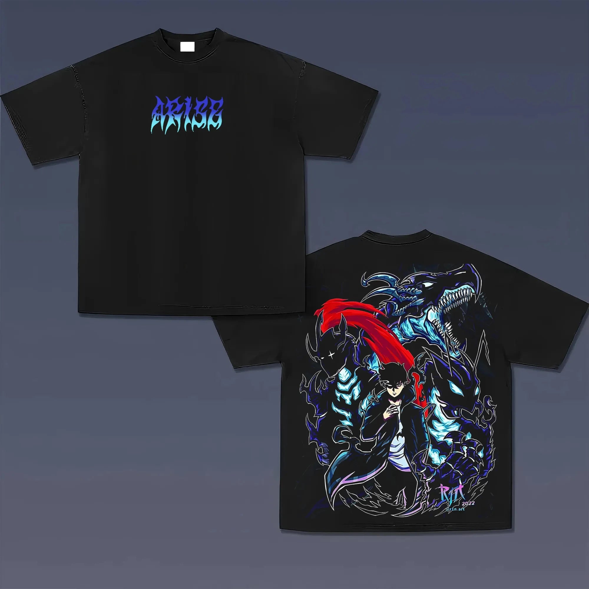 Solo Leveling Hot Blood Anime Print Men's Women's Summer Fashion Street Casual Loose T-Shirt, Hoodie, Shorts and Sweatpants Top