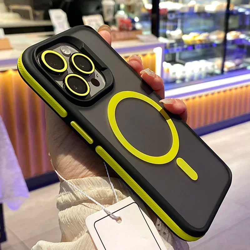 New Bicolor Matte Frosted Magnetic Phone Case