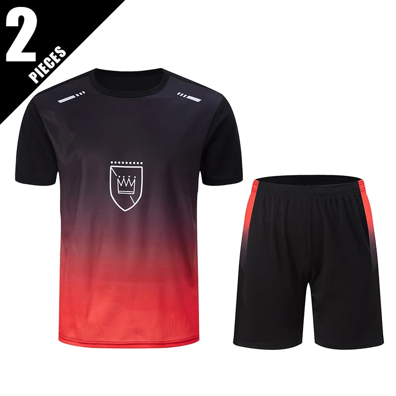 2 Pcs Men's Summer Quick drying Sports Casual Fashion Print Set