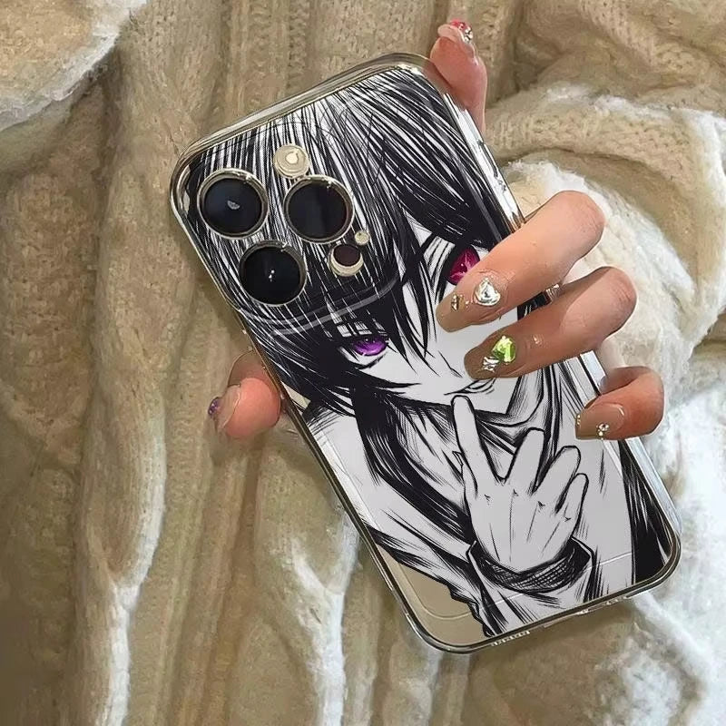 Hand Drawn Sketch Anime Cool Phone Shockproof Silicone Back Cover