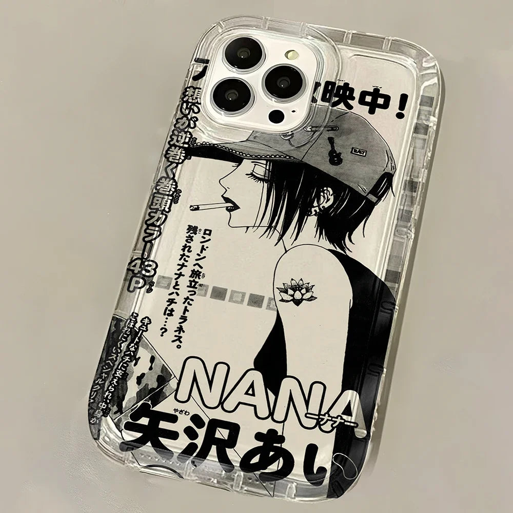 Anime Cool Nana Osaki Line Clear Hot Case for IPhone 16 15 14 13 12 11 Pro Max 14 15 Plus XR XS Max SE Airbag Shockproof Cover