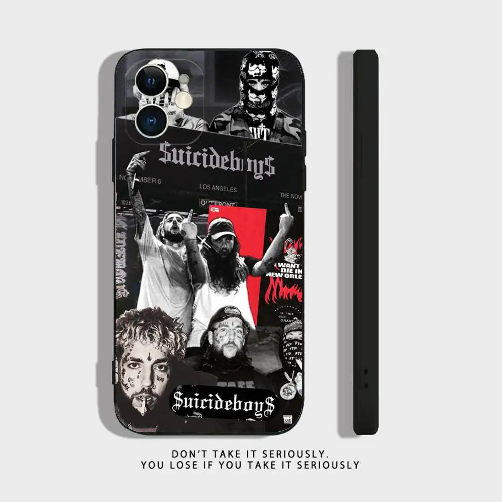 Rap Group S-Suicideboys-S G59 Phone Case For iPhone 17,16,15,14,13,12,11,XR,Pro,XS,Max,XR,Plus,Mini Silicone Black Shockproof