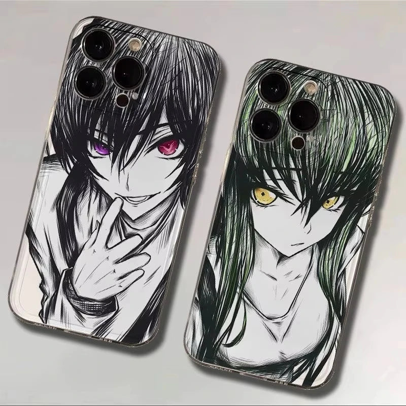 Hand Drawn Sketch Anime Cool Phone Shockproof Silicone Back Cover