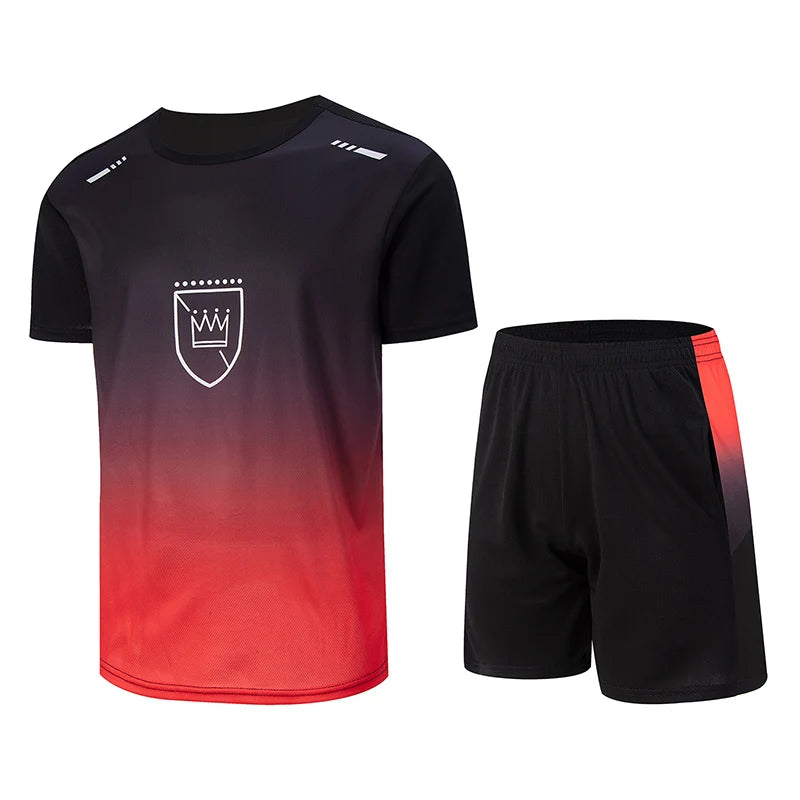 2 Pcs Men's Summer Quick drying Sports Casual Fashion Print Set