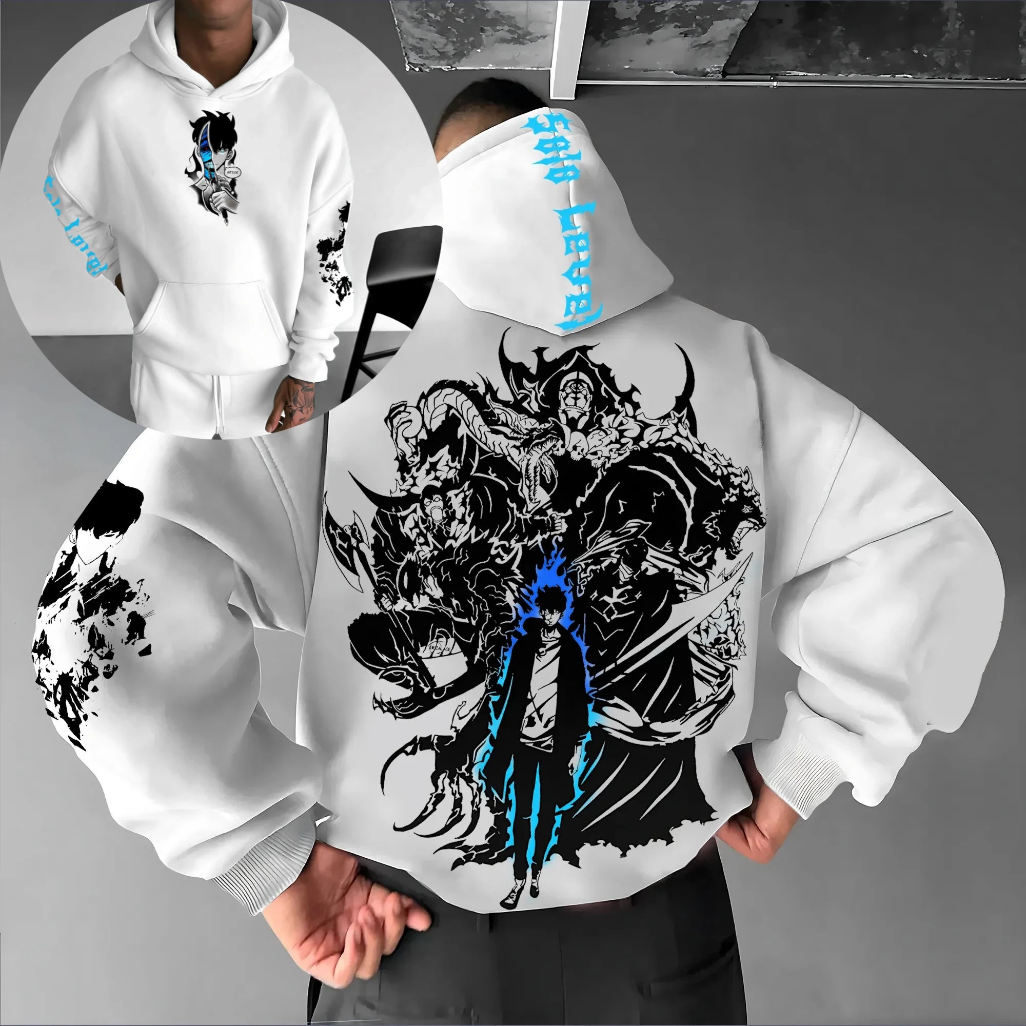 Solo Leveling Parent-child Clothing Autumn and Winter Japanese Hotblooded Animation Classic Character Hoodie Men's and Women's