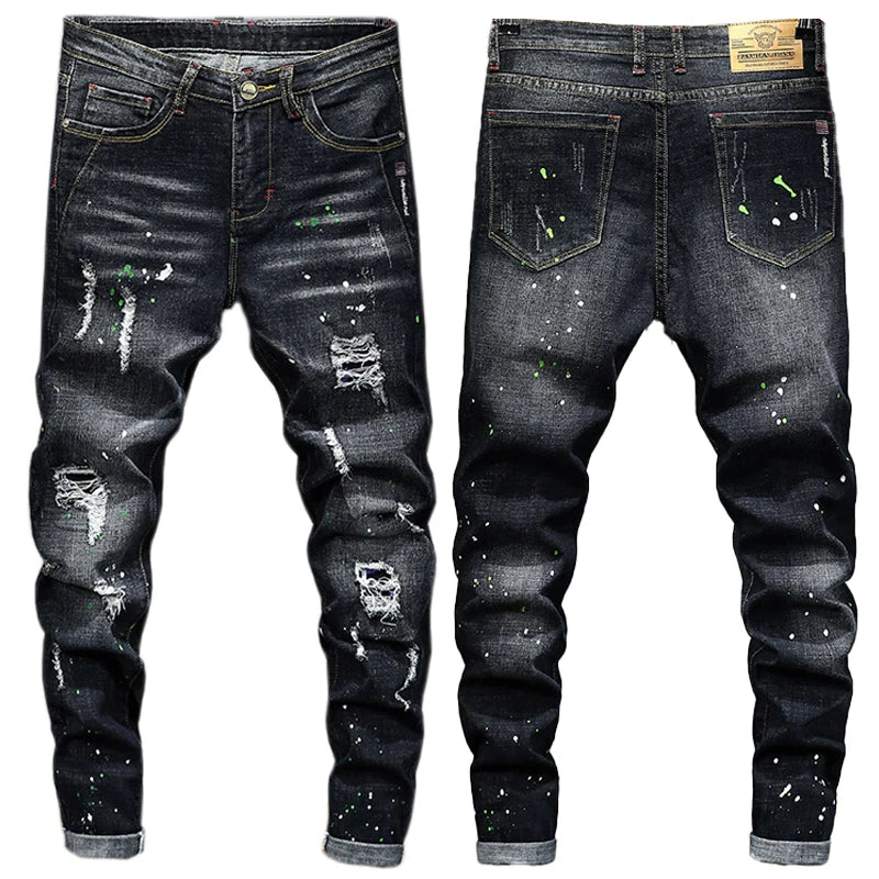 Black Jeans Men Streetwear Cargo Pants