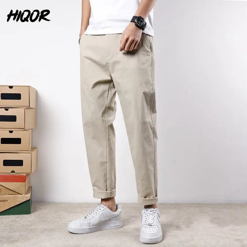 HIQOR Spring Summer Men Pants Loose Comfortable Casual