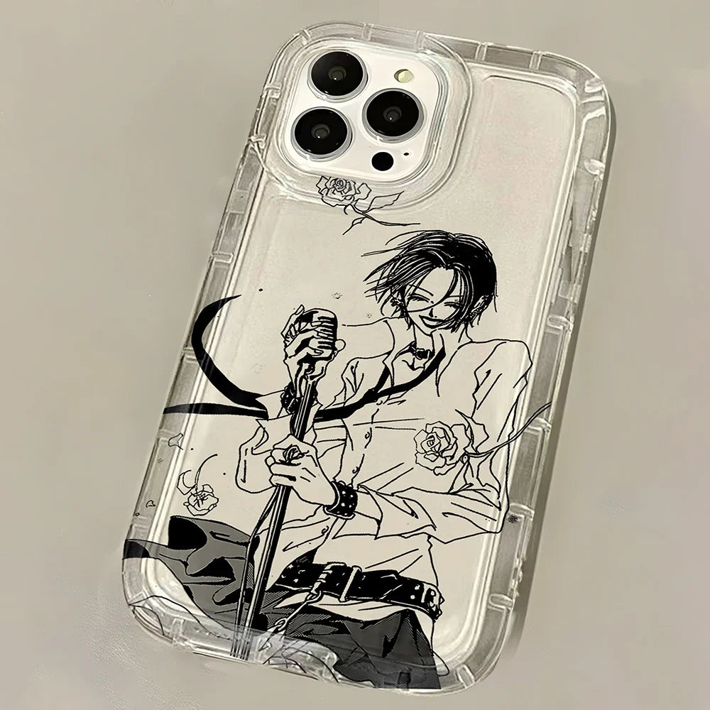 Anime Cool Nana Osaki Line Clear Hot Case for IPhone 16 15 14 13 12 11 Pro Max 14 15 Plus XR XS Max SE Airbag Shockproof Cover