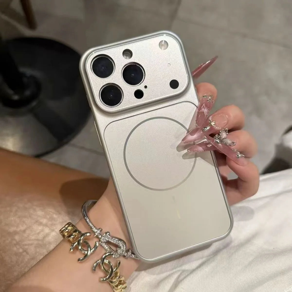 Original AG frosted glass Magsafe phone case for iPhone 17/16/15/14 Pro Max, supports wireless charging