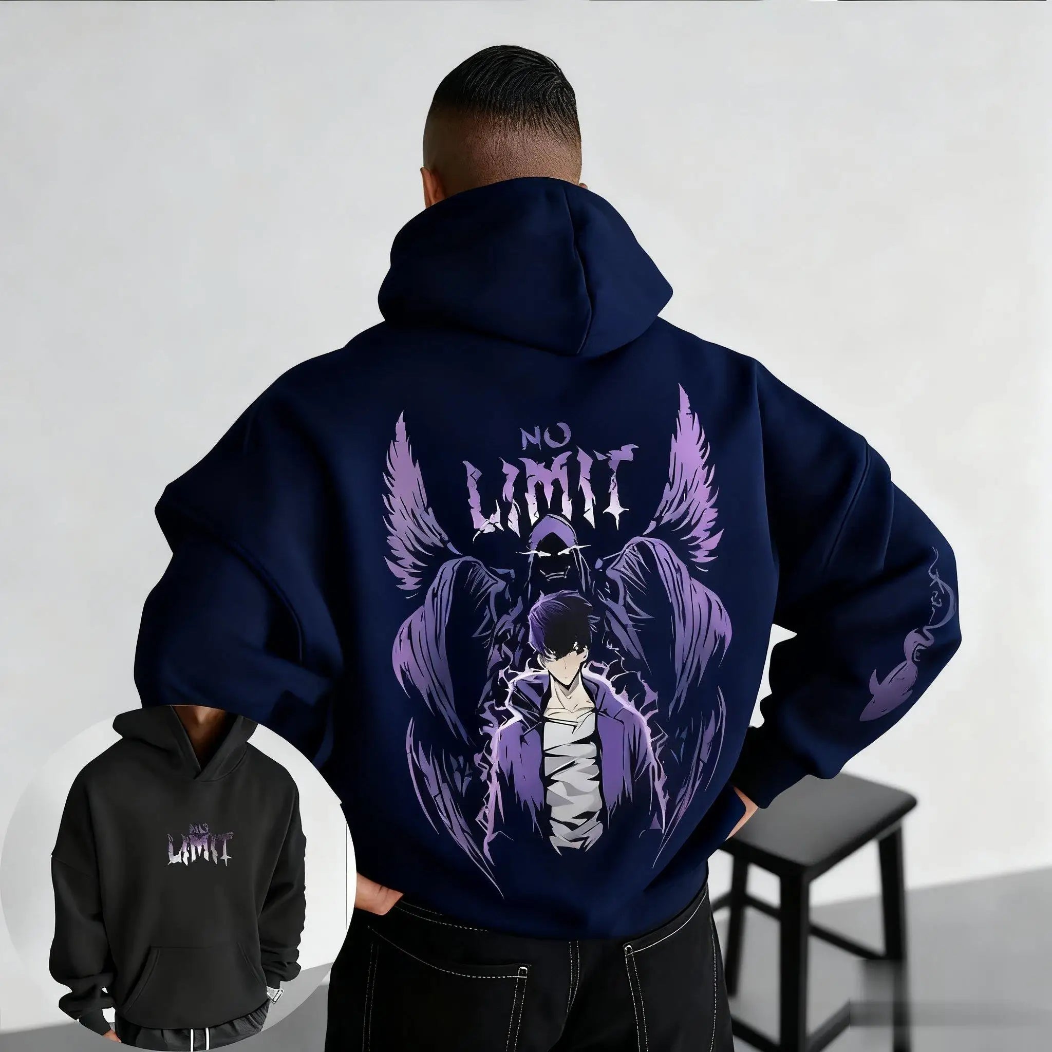 Solo Leveling Anime Print Hoodie Men