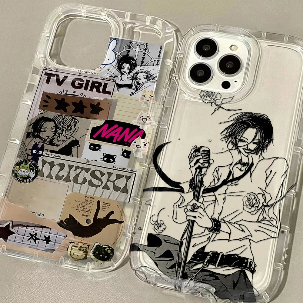 Anime Cool Nana Osaki Line Clear Hot Case for IPhone 16 15 14 13 12 11 Pro Max 14 15 Plus XR XS Max SE Airbag Shockproof Cover