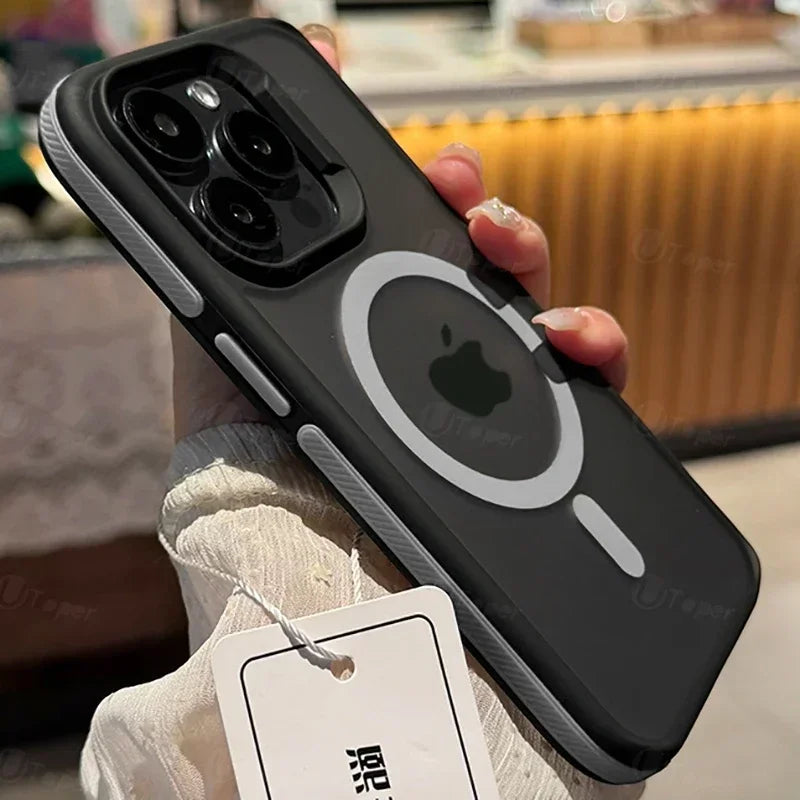 New Bicolor Matte Frosted Magnetic Phone Case