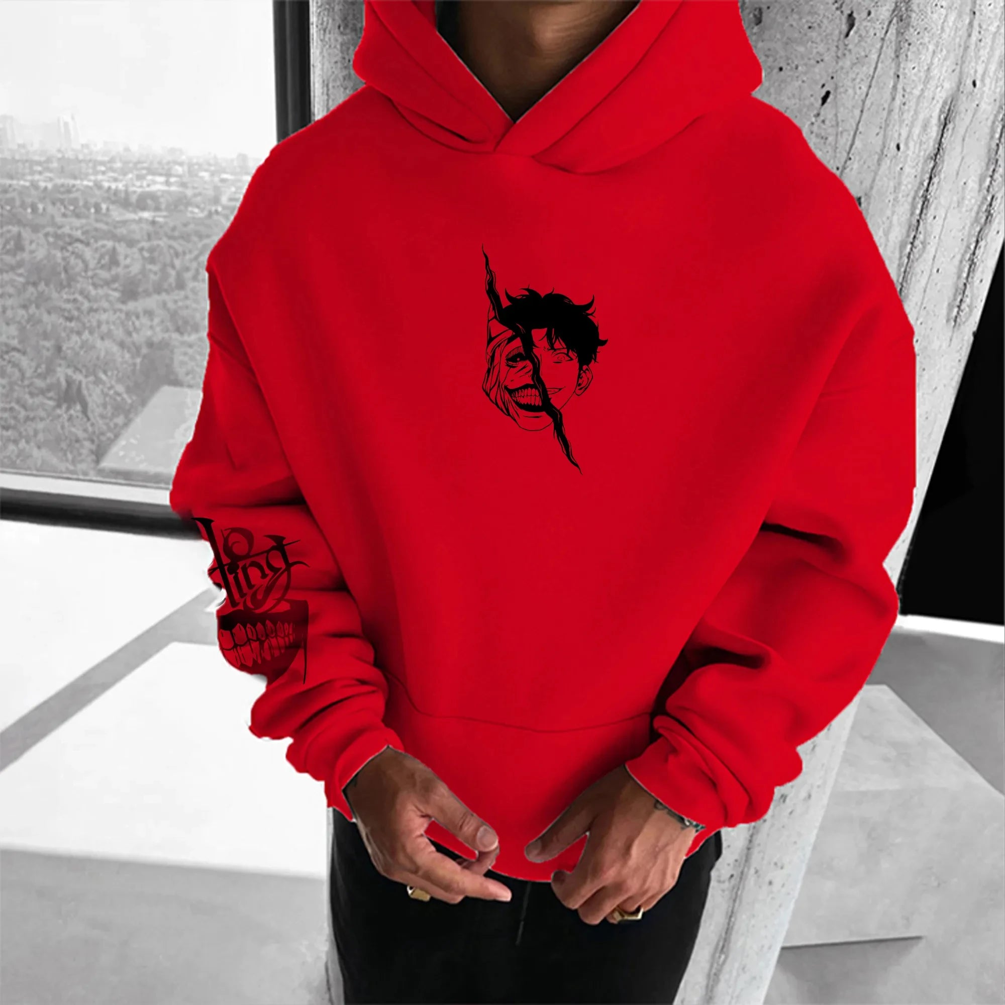 Solo Leveling Parent-child Clothing Autumn and Winter Japanese Hotblooded Animation Classic Character Hoodie Men's and Women's