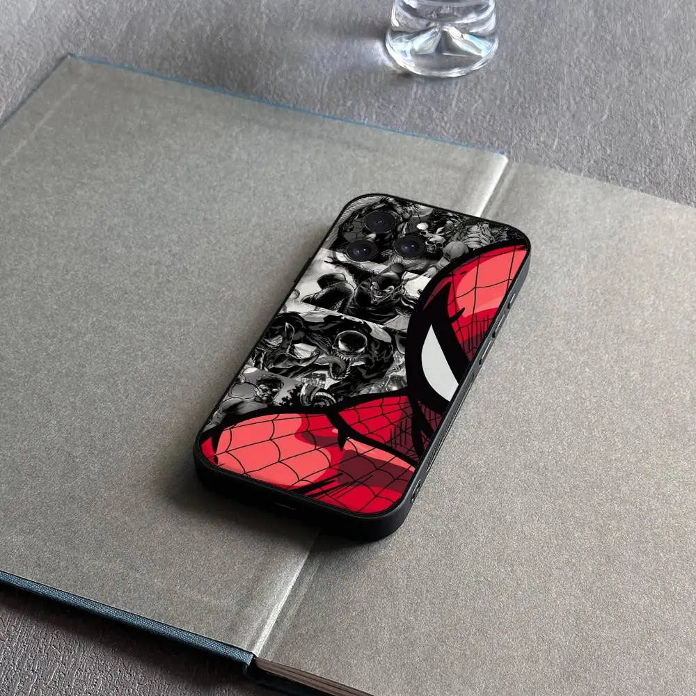 S-Spider Man Phone Case For IPhone 17 Pro 15 13 14 16 11 12 Pro Max 7 8 Plus XR XS X SE Matte Soft Funda Silicone Cover