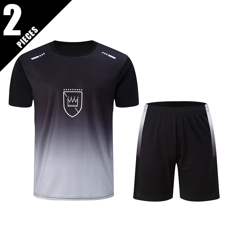 2 Pcs Men's Summer Quick drying Sports Casual Fashion Print Set