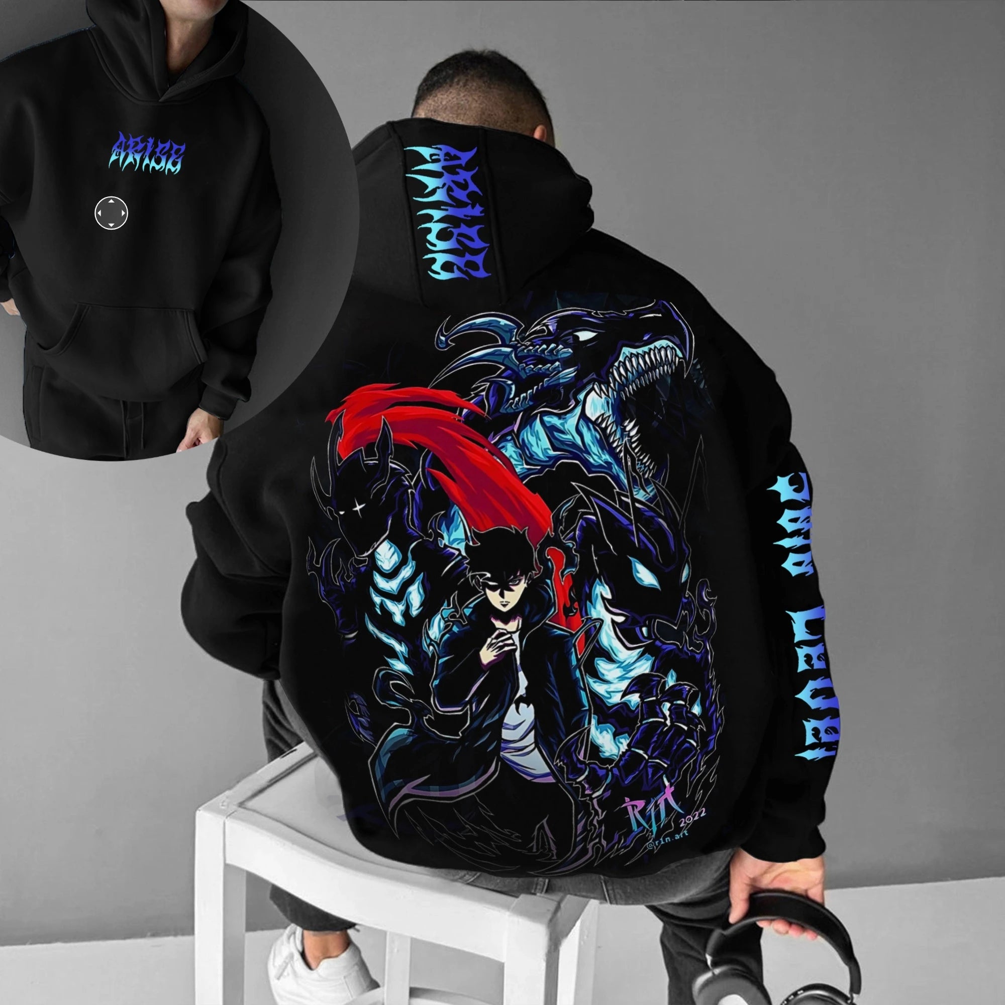 Solo Leveling Hot Blood Anime Print Men's Women's Summer Fashion Street Casual Loose T-Shirt, Hoodie, Shorts and Sweatpants Top