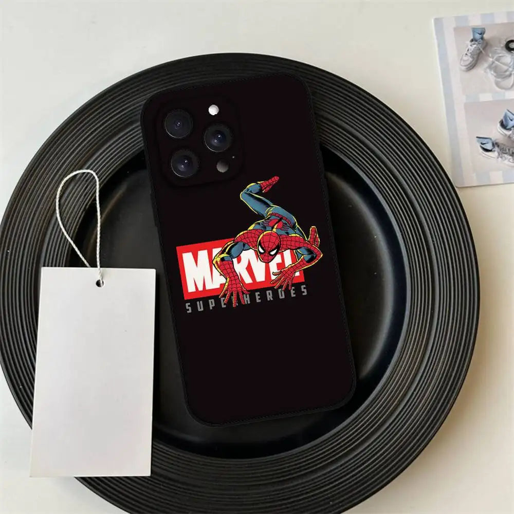 S-Spider Man Phone Case For IPhone 17 Pro 15 13 14 16 11 12 Pro Max 7 8 Plus XR XS X SE Matte Soft Funda Silicone Cover