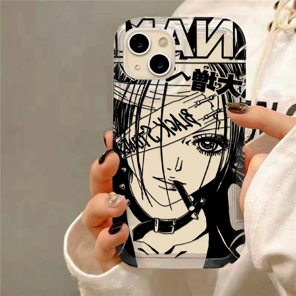 Anime Cool Nana Osaki Line Clear Hot Case for IPhone 16 15 14 13 12 11 Pro Max 14 15 Plus XR XS Max SE Airbag Shockproof Cover