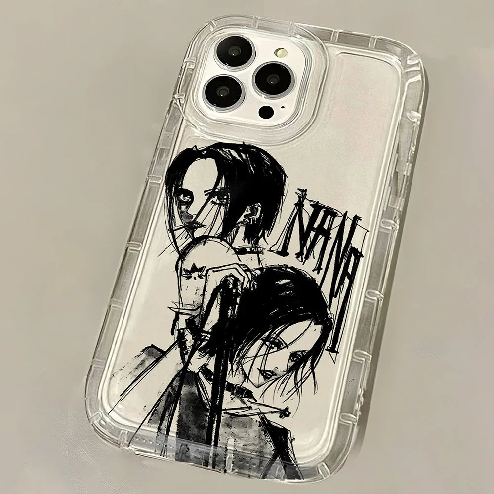 Anime Cool Nana Osaki Line Clear Hot Case for IPhone 16 15 14 13 12 11 Pro Max 14 15 Plus XR XS Max SE Airbag Shockproof Cover