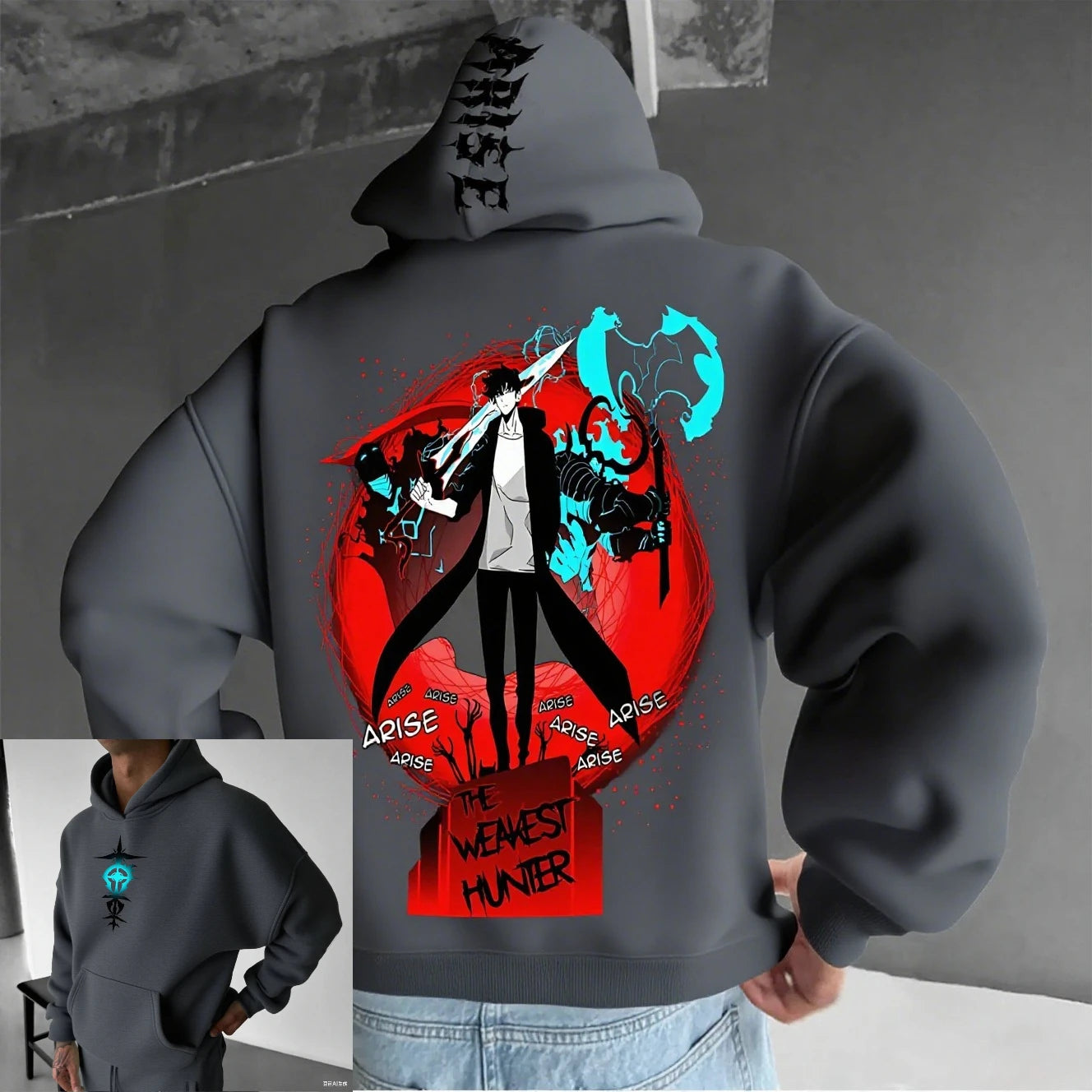 Anime Solo Leveling Men's Hooded Sweatshirt Women Graphic Pullover Hoodie Streetwear Casual Cosplay Spring Autumn Fashion Tops