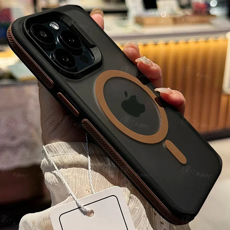 New Bicolor Matte Frosted Magnetic Phone Case