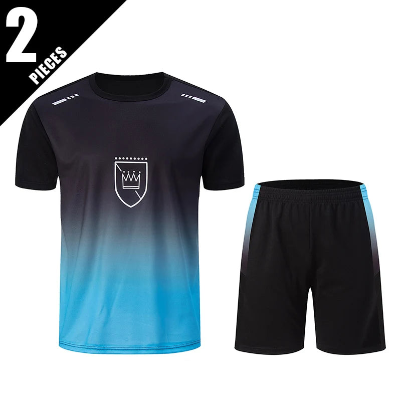 2 Pcs Men's Summer Quick drying Sports Casual Fashion Print Set