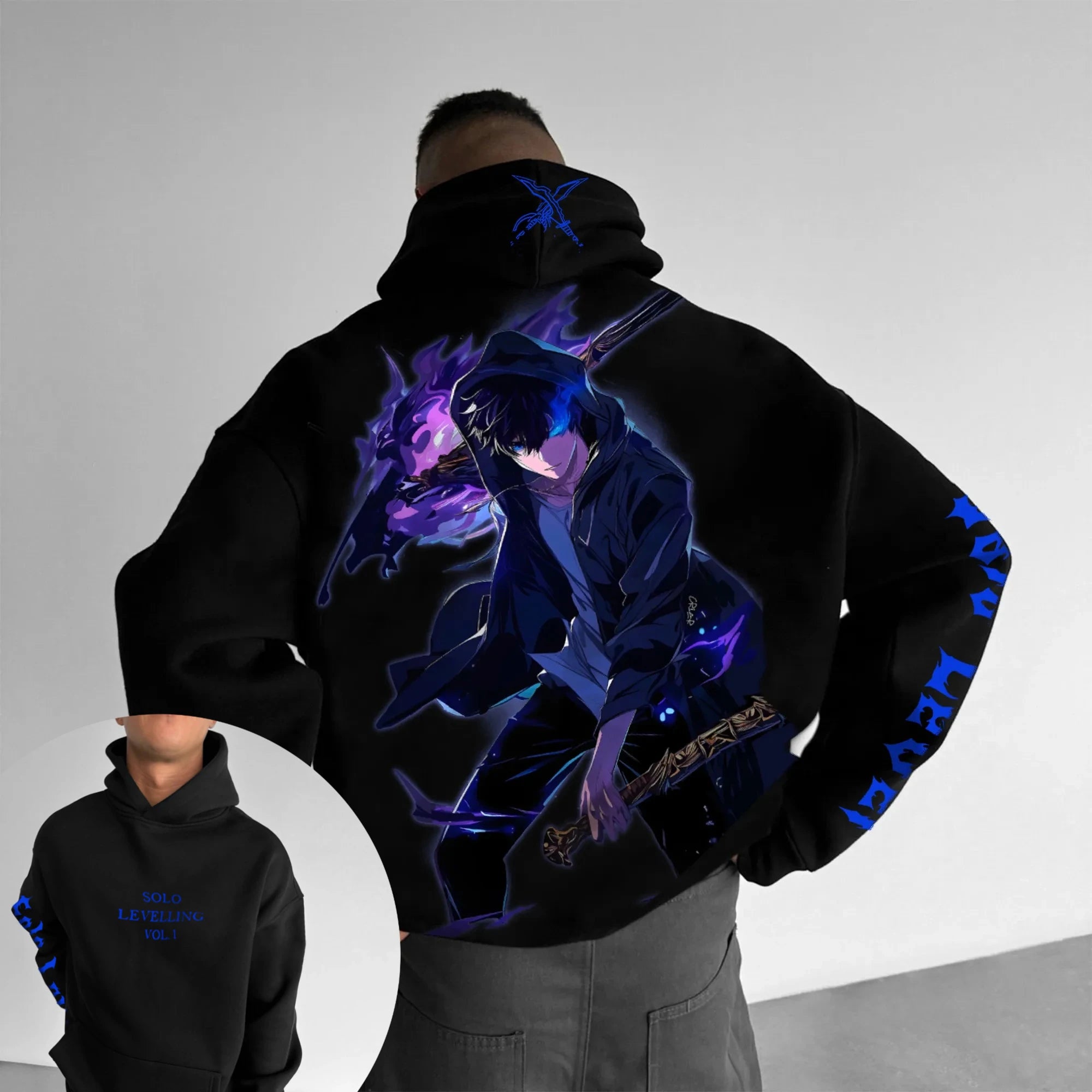 Solo Leveling Parent-child Clothing Autumn and Winter Japanese Hotblooded Animation Classic Character Hoodie Men's and Women's