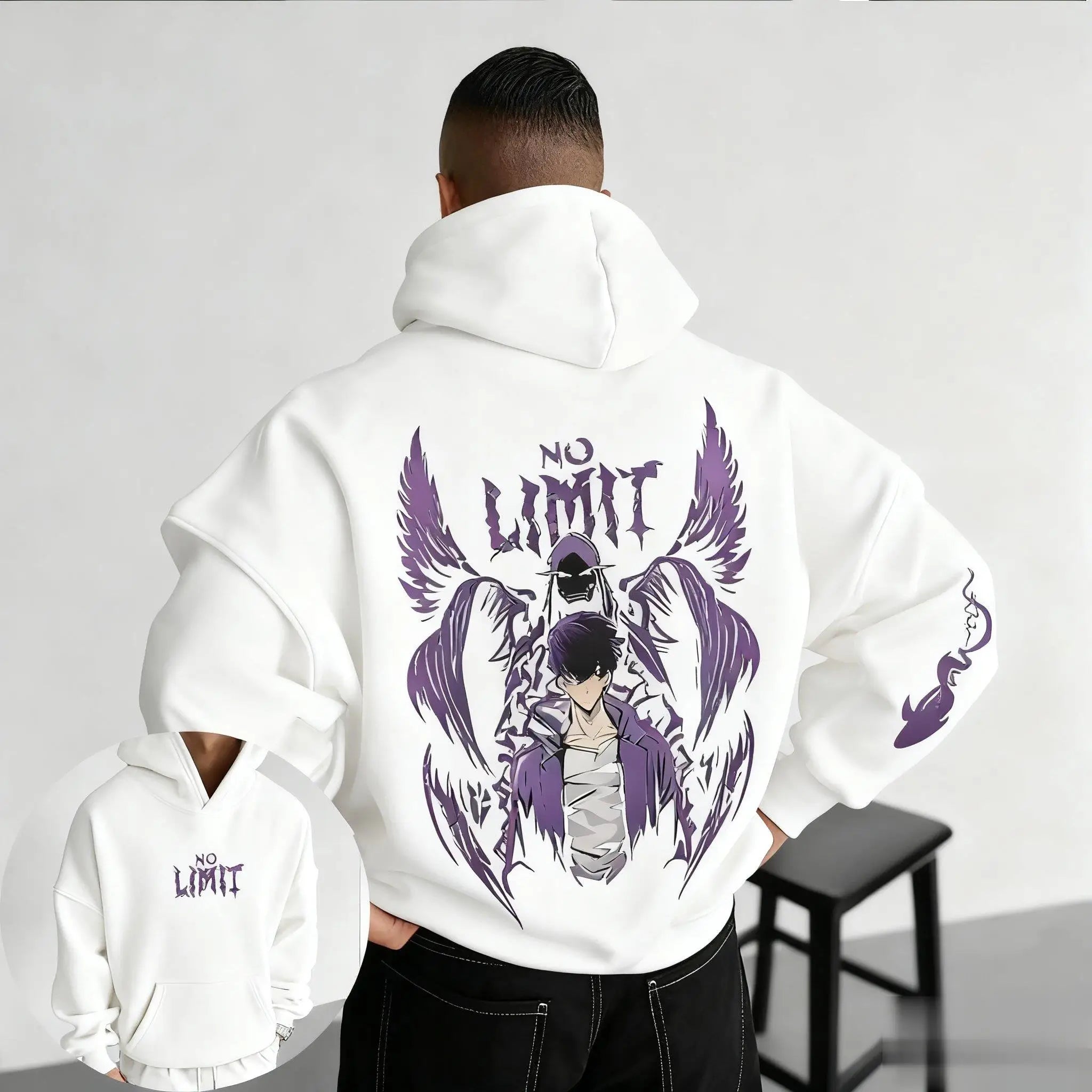 Solo Leveling Anime Print Hoodie Men