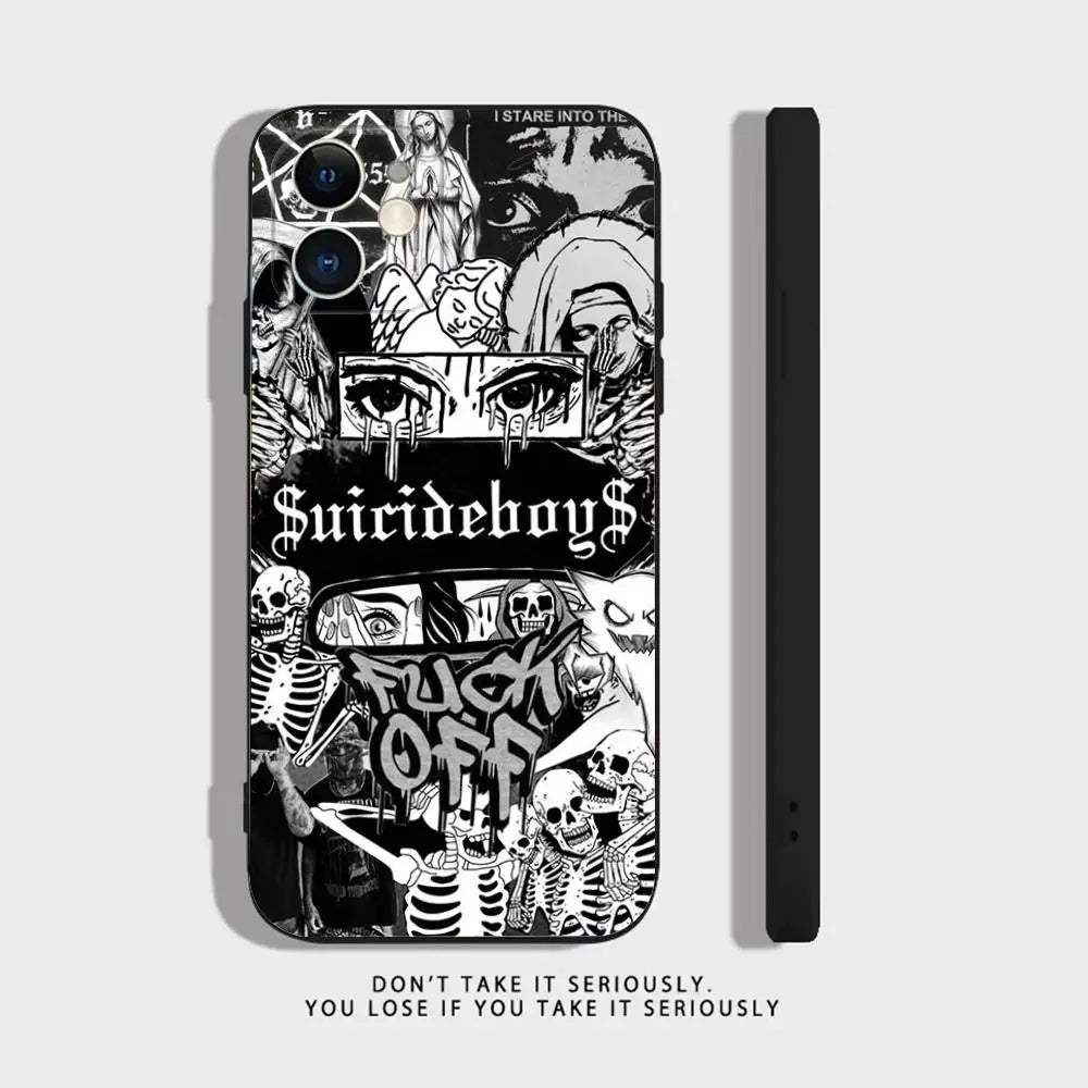 Rap Group S-Suicideboys-S G59 Phone Case For iPhone 17,16,15,14,13,12,11,XR,Pro,XS,Max,XR,Plus,Mini Silicone Black Shockproof