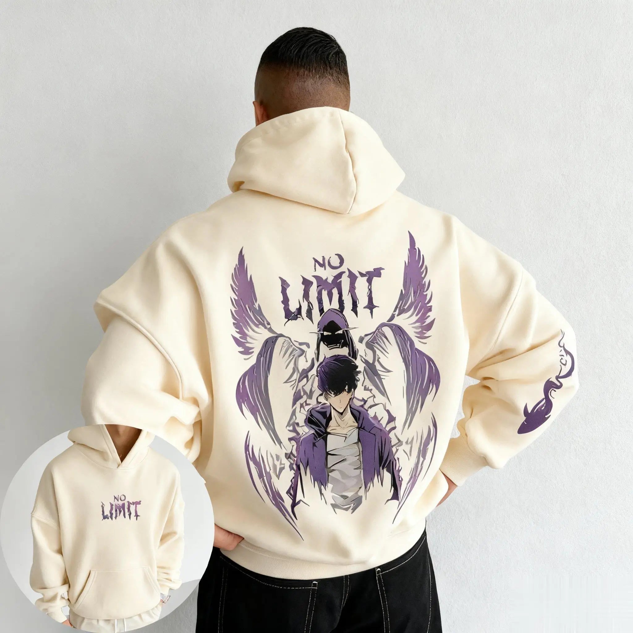 Solo Leveling Anime Print Hoodie Men