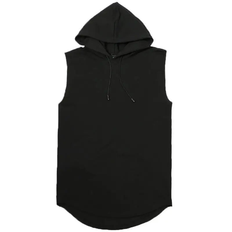Men's lace up hooded sleeveless vest