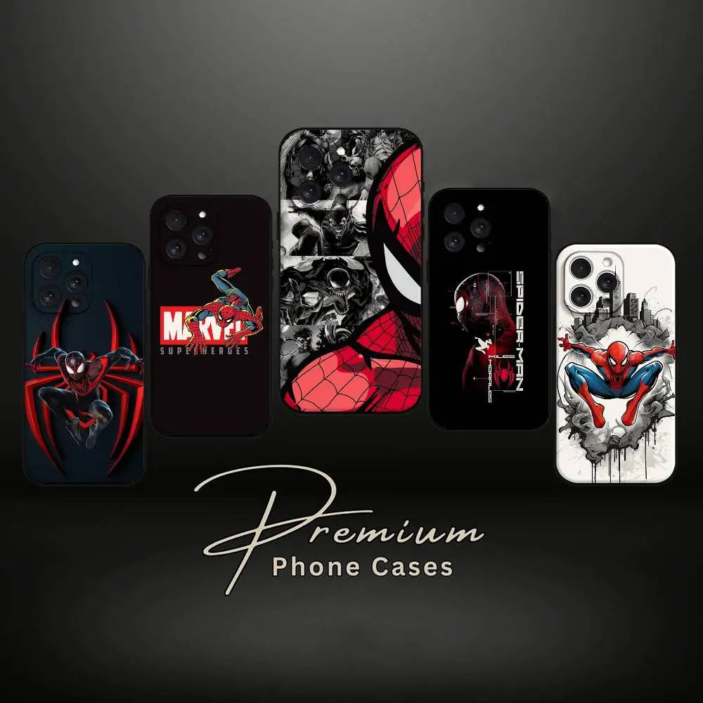 S-Spider Man Phone Case For IPhone 17 Pro 15 13 14 16 11 12 Pro Max 7 8 Plus XR XS X SE Matte Soft Funda Silicone Cover