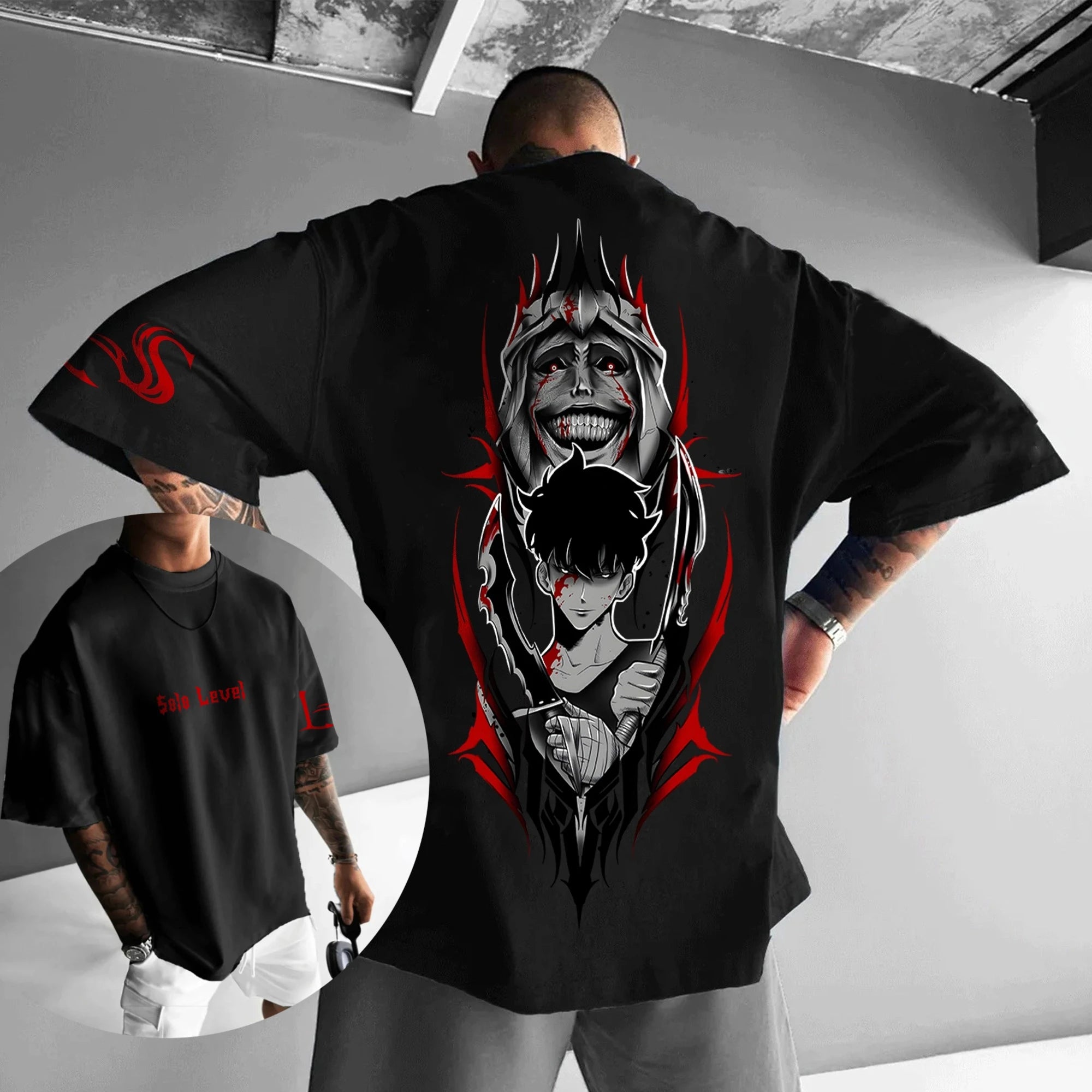Solo Leveling Hot Blood Anime Print Men's Women's Summer Fashion Street Casual Loose T-Shirt, Hoodie, Shorts and Sweatpants Top