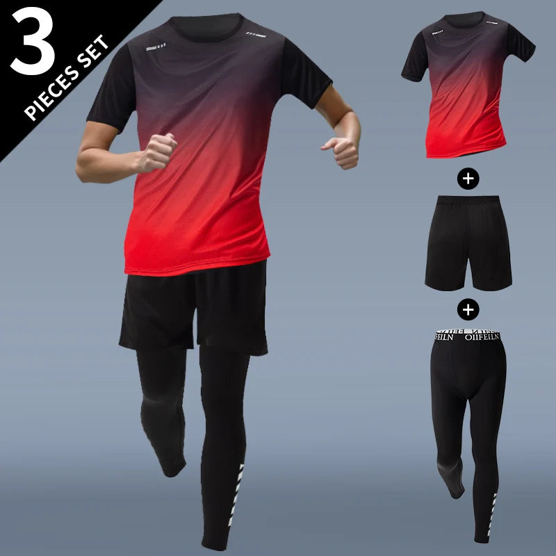 3 Pcs Men's Quick-drying Sports Gradient Suit