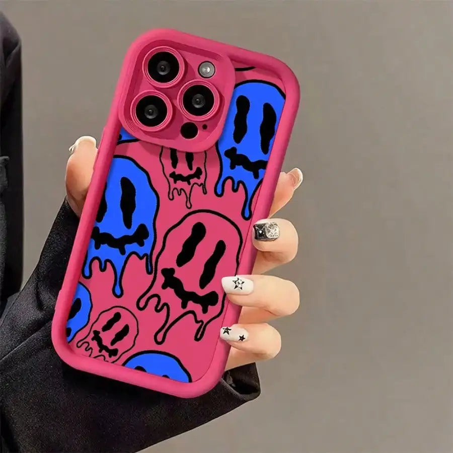 Soft Case For IPhone 17promax/17air 15, 14, 13, 12, 11 Pro Max In Blue And White With Black Case.