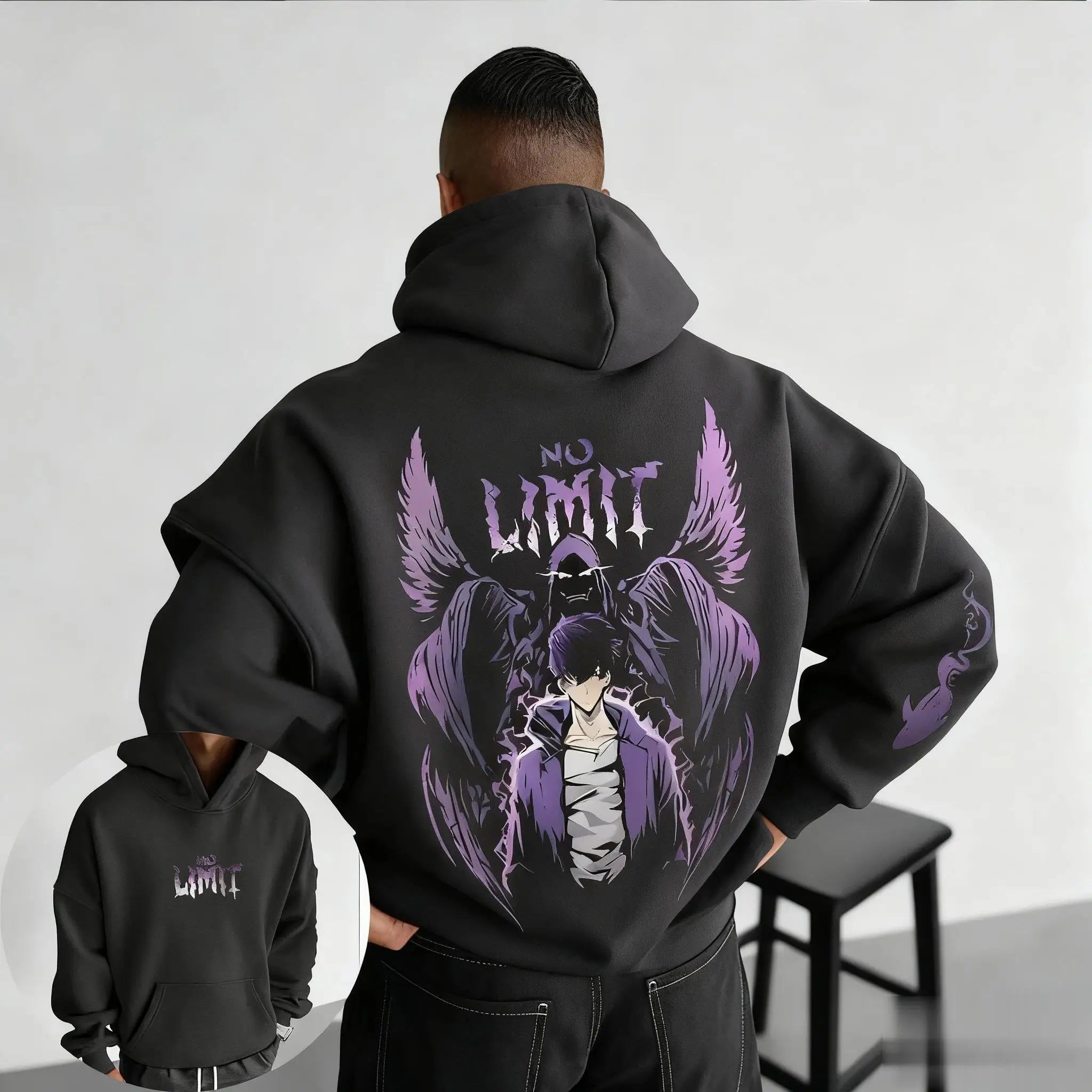 Solo Leveling Anime Print Hoodie Men