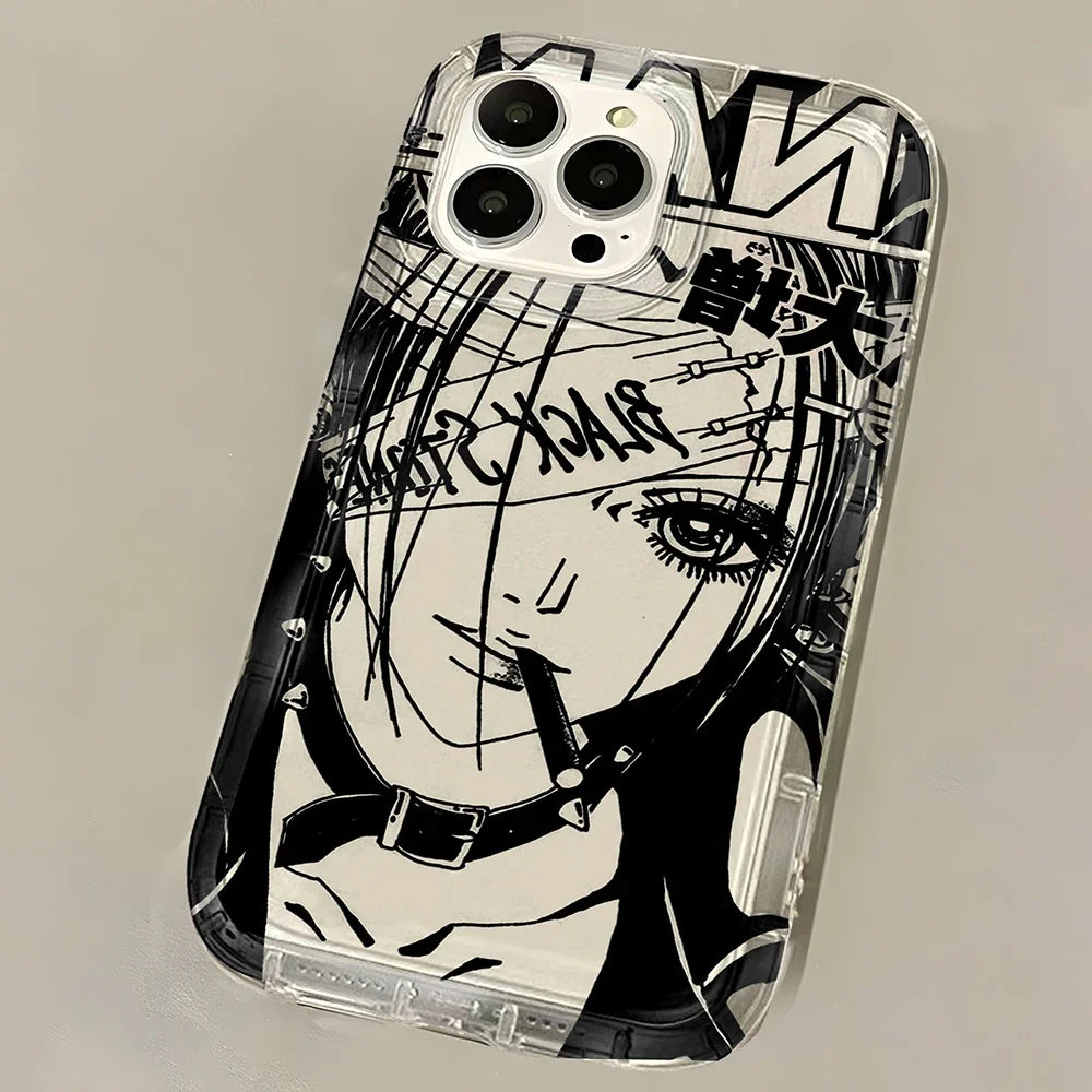 Anime Cool Nana Osaki Line Clear Hot Case for IPhone 16 15 14 13 12 11 Pro Max 14 15 Plus XR XS Max SE Airbag Shockproof Cover