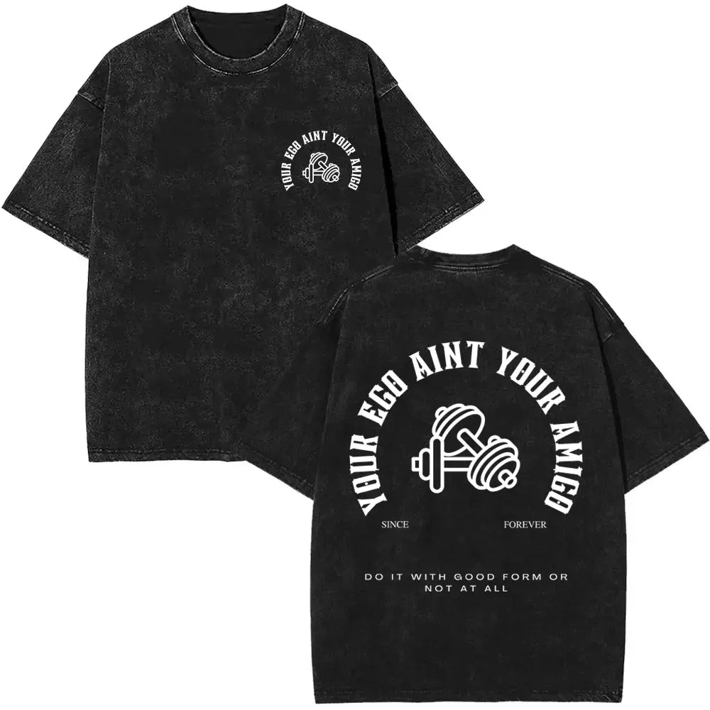 Washed Vintage Funny Gym Rat Muscle Mommy Pump Cover T-shirt