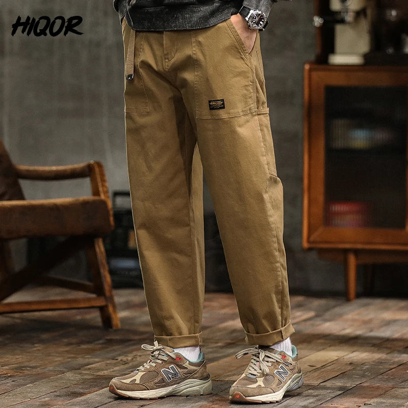 HIQOR Mens Clothing Spring Autumn Cargo Pants