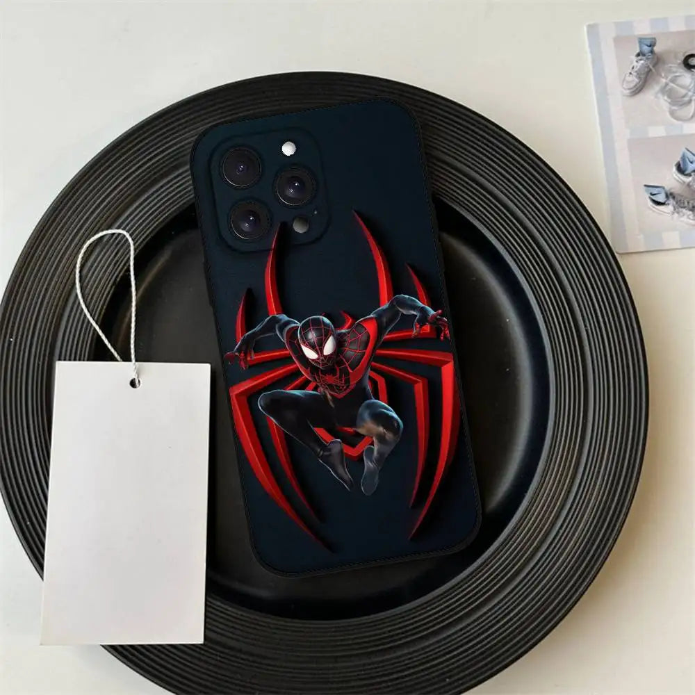 S-Spider Man Phone Case For IPhone 17 Pro 15 13 14 16 11 12 Pro Max 7 8 Plus XR XS X SE Matte Soft Funda Silicone Cover