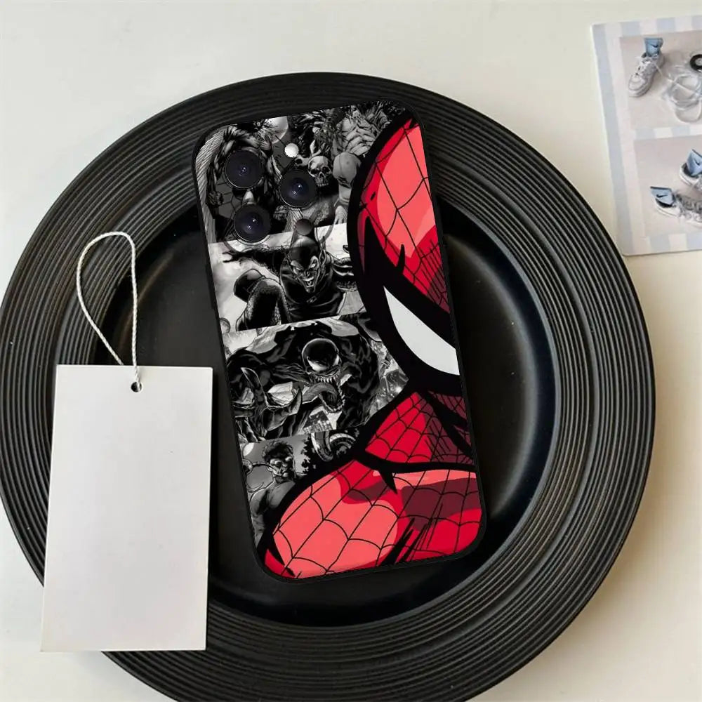 S-Spider Man Phone Case For IPhone 17 Pro 15 13 14 16 11 12 Pro Max 7 8 Plus XR XS X SE Matte Soft Funda Silicone Cover