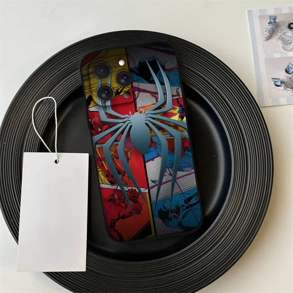 S-Spider Man Phone Case For IPhone 17 Pro 15 13 14 16 11 12 Pro Max 7 8 Plus XR XS X SE Matte Soft Funda Silicone Cover