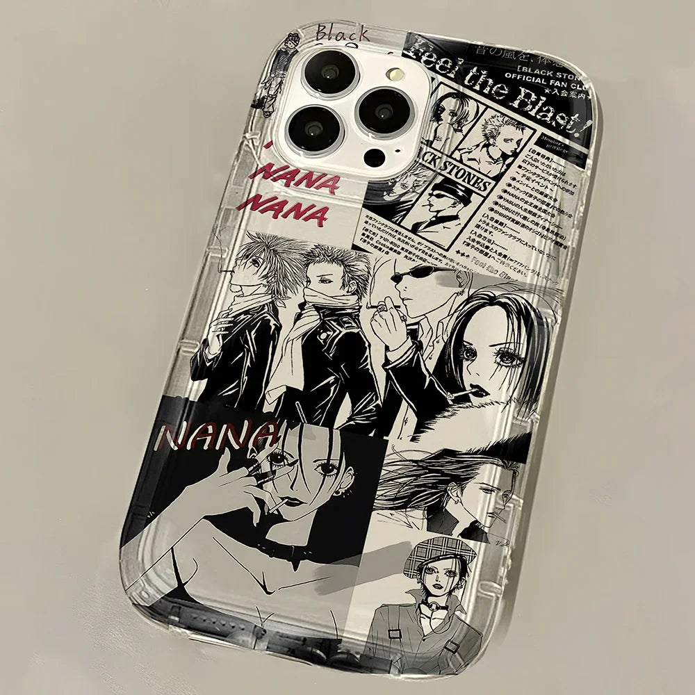 Anime Cool Nana Osaki Line Clear Hot Case for IPhone 16 15 14 13 12 11 Pro Max 14 15 Plus XR XS Max SE Airbag Shockproof Cover