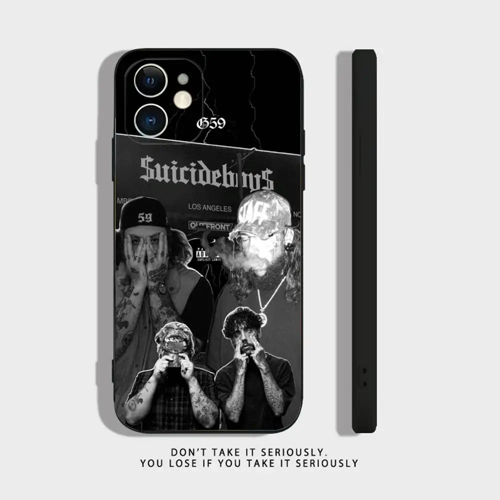 Rap Group S-Suicideboys-S G59 Phone Case For iPhone 17,16,15,14,13,12,11,XR,Pro,XS,Max,XR,Plus,Mini Silicone Black Shockproof