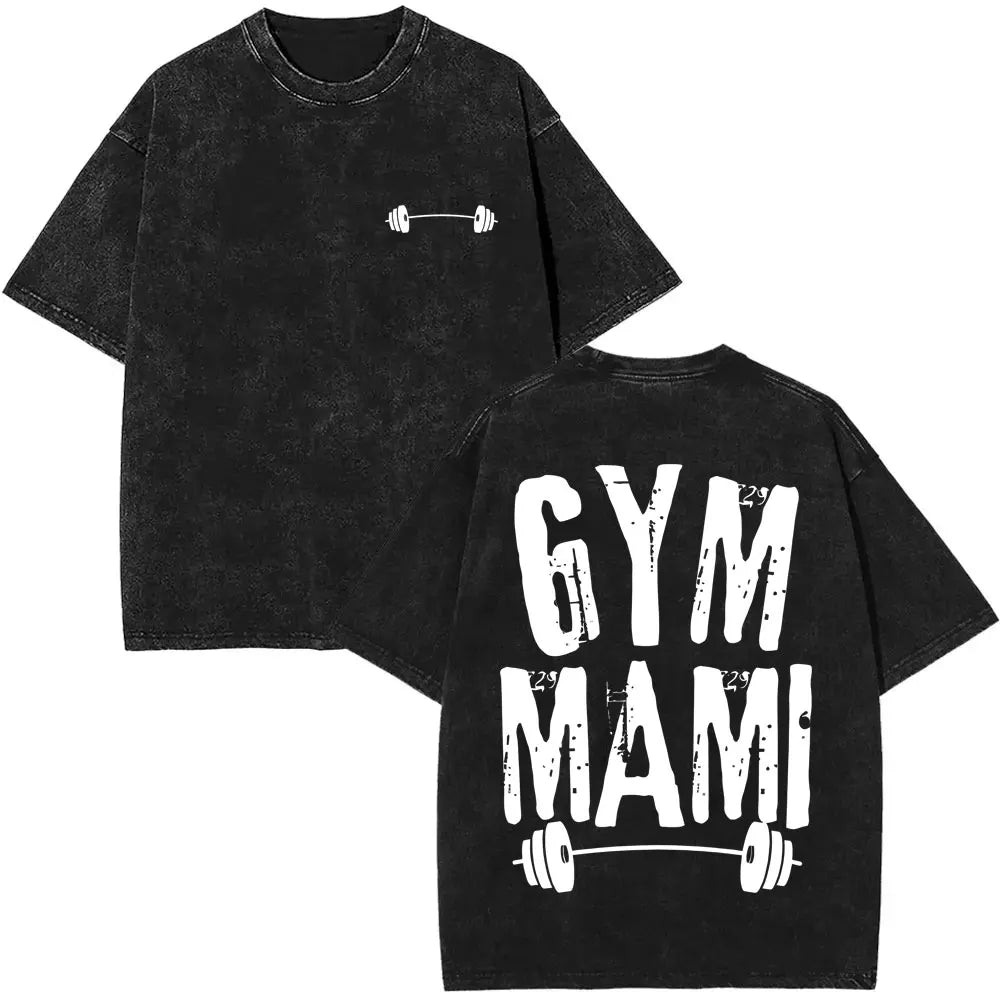 Washed Vintage Funny Gym Rat Muscle Mommy Pump Cover T-shirt