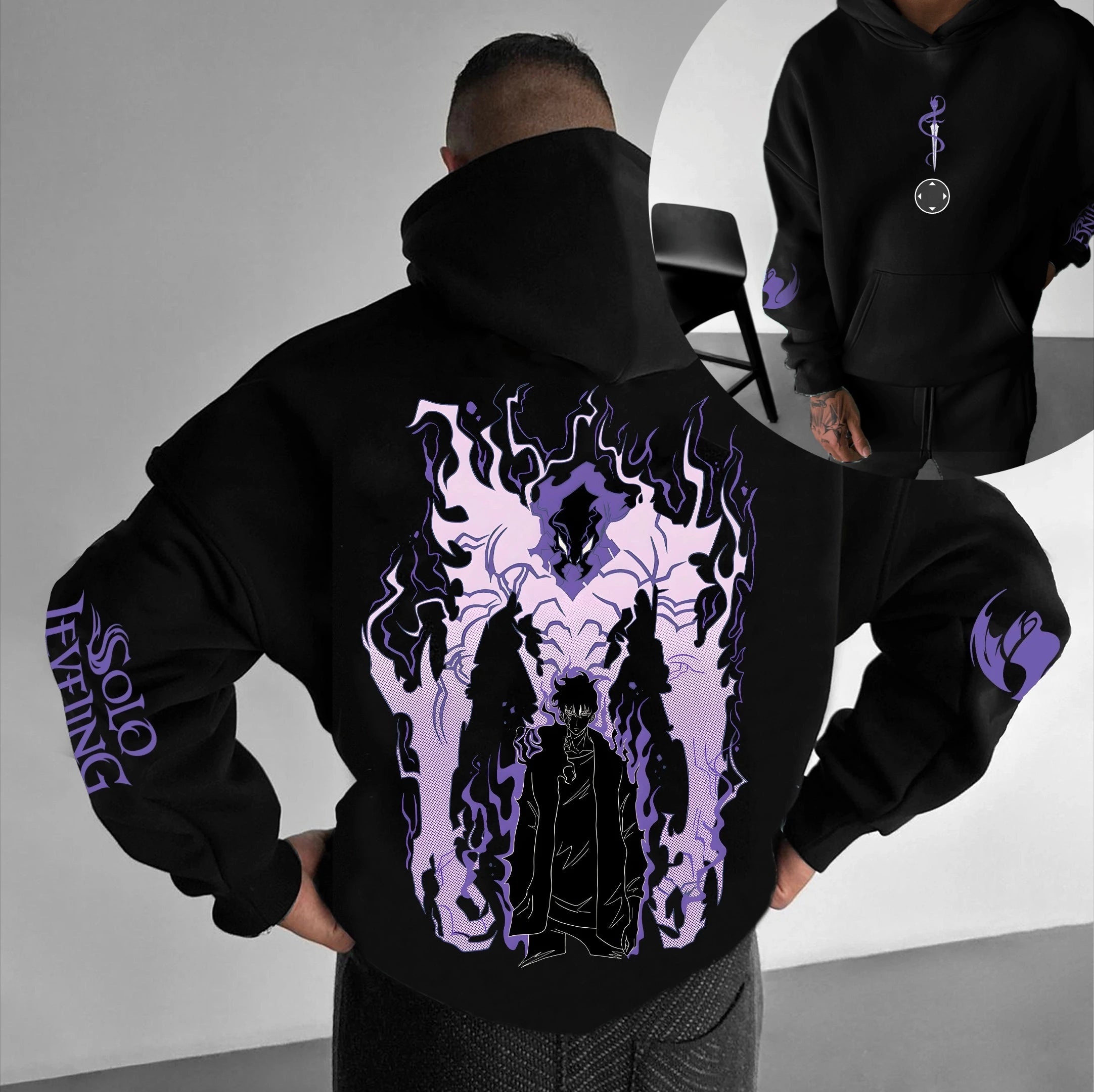 Solo Leveling Hot Blood Anime Print Men's Women's Summer Fashion Street Casual Loose T-Shirt, Hoodie, Shorts and Sweatpants Top