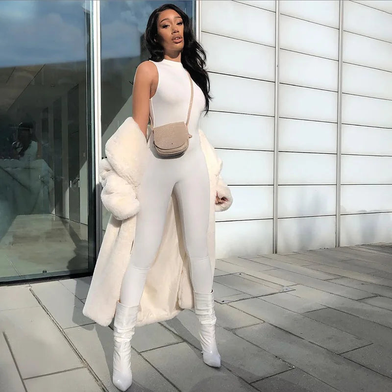 Pencil Jumpsuit Women New Full Seasons Casual Fitness Sporty Playsuit Sleeveless Slim Activewear All In One Jumpsuit Clothing