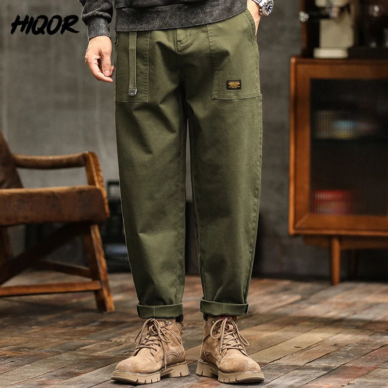 HIQOR Mens Clothing Spring Autumn Cargo Pants