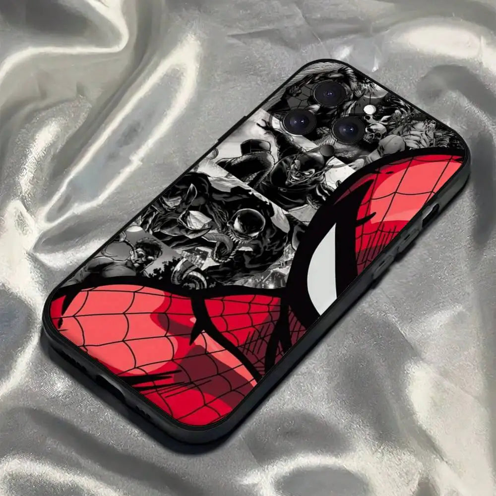 S-Spider Man Phone Case For IPhone 17 Pro 15 13 14 16 11 12 Pro Max 7 8 Plus XR XS X SE Matte Soft Funda Silicone Cover